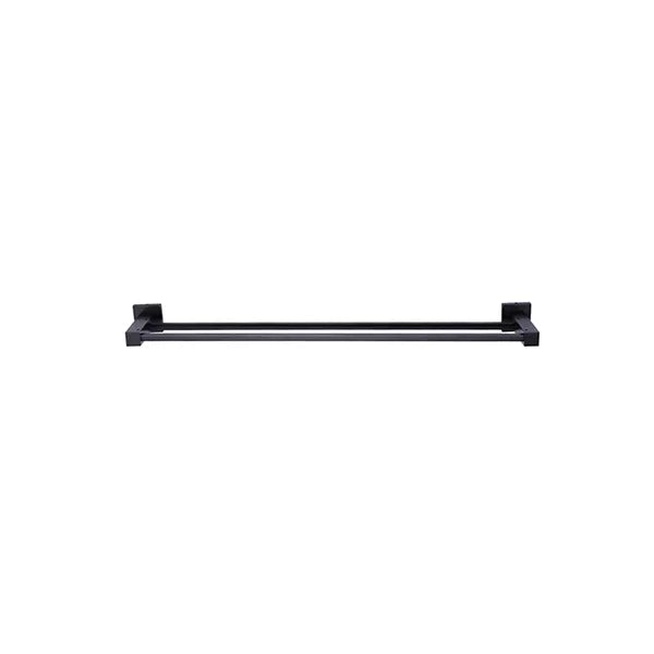 Square - Matte Black 600mm Double Towel Rail