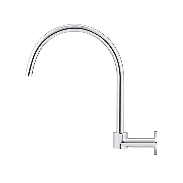 Round - Polished Chrome High-Rise Swivel Wall Spout