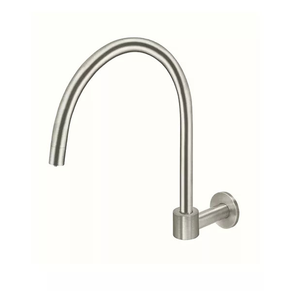 Round - Brushed Nickel High-Rise Swivel Wall Spout