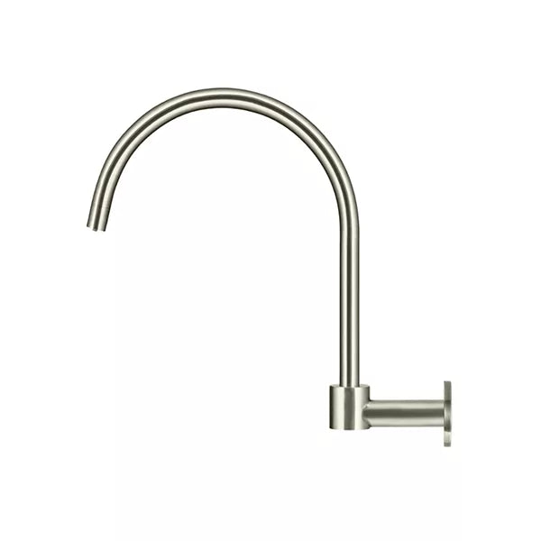 Round - Brushed Nickel High-Rise Swivel Wall Spout