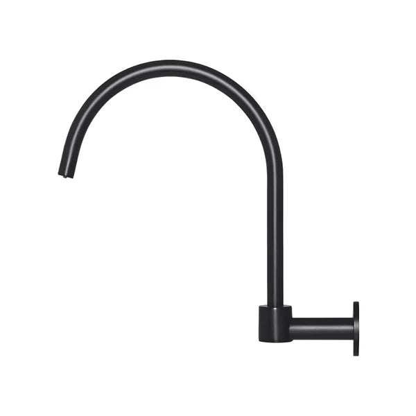 Round - Matte Black High-Rise Swivel Wall Spout