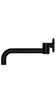 Round - Matte Black 250mm Curved Swivel Wall Spout