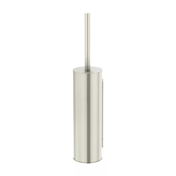 Round - Brushed Nickel Toilet Brush and Holder