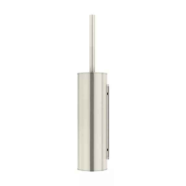 Round - Brushed Nickel Toilet Brush and Holder