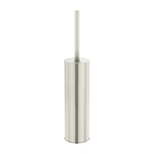 Round - Brushed Nickel Toilet Brush and Holder