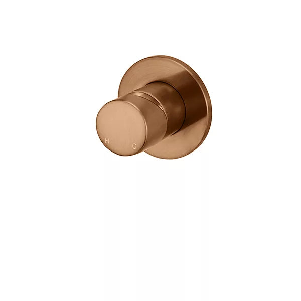 Round - Lustre Bronze Wall Mixer Finishing Kit w Pinless Handle