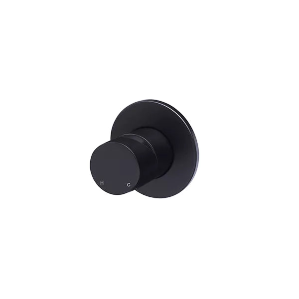 Round - Matte Black Wall Mixer Finishing Kit w Pinless Handle