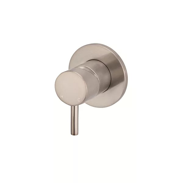 Round - Champagne Wall Mixer Finishing Kit w Short Pin Handle