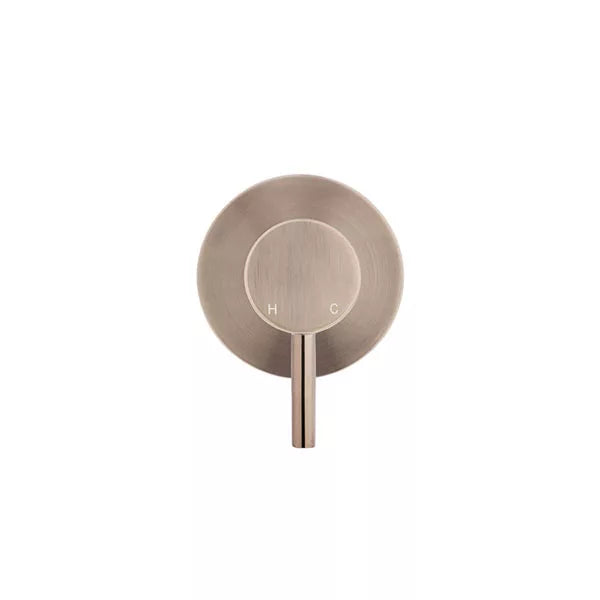 Round - Champagne Wall Mixer Finishing Kit w Short Pin Handle
