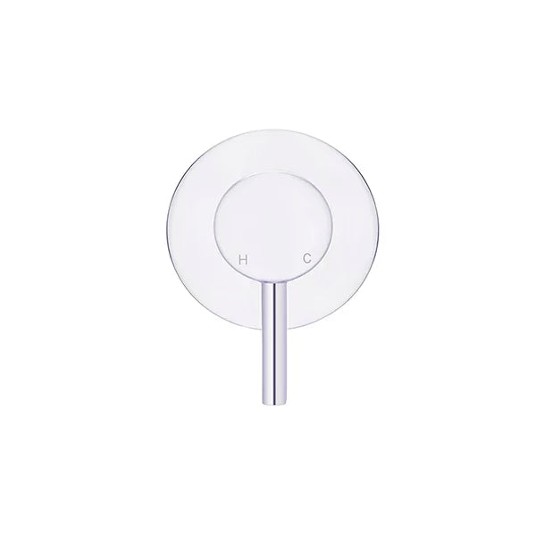 Round - Polished Chrome Wall Mixer Finishing Kit w Short Pin Handle