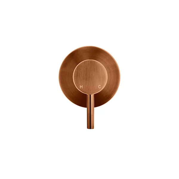 Round - Lustre Bronze Wall Mixer Finishing Kit w Short Pin Handle