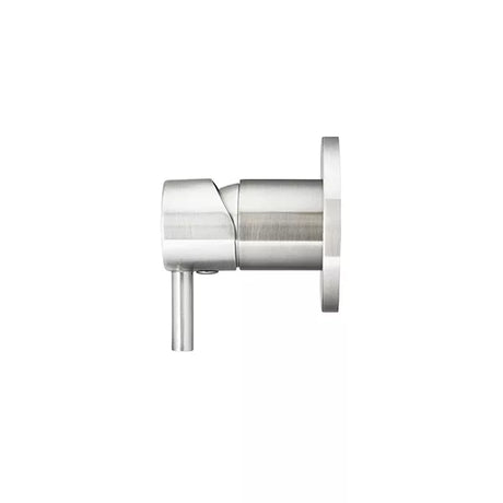 Round - Brushed Nickel Wall Mixer Finishing Kit w Short Pin Handle
