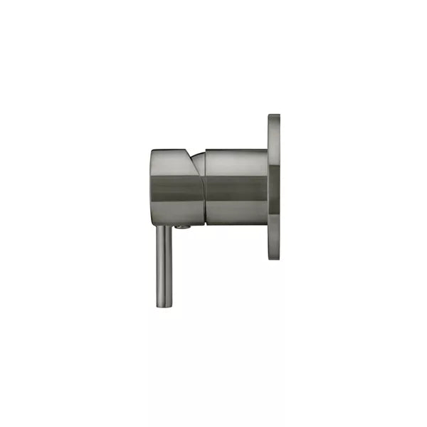 Round - Shadow Gunmetal Wall Mixer Finishing Kit w Short Pin Handle