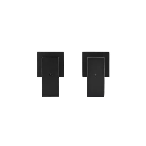 Square - Matte Black Quarter Turn Wall Top Assemblies