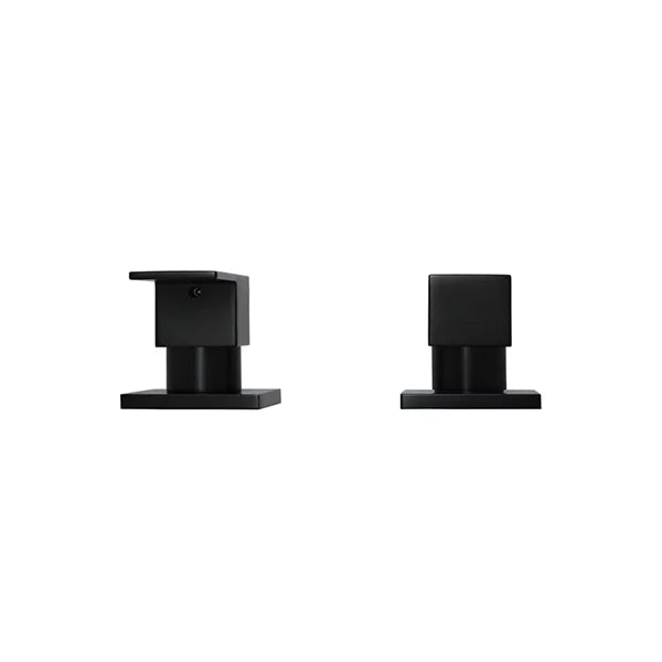 Square - Matte Black Quarter Turn Wall Top Assemblies