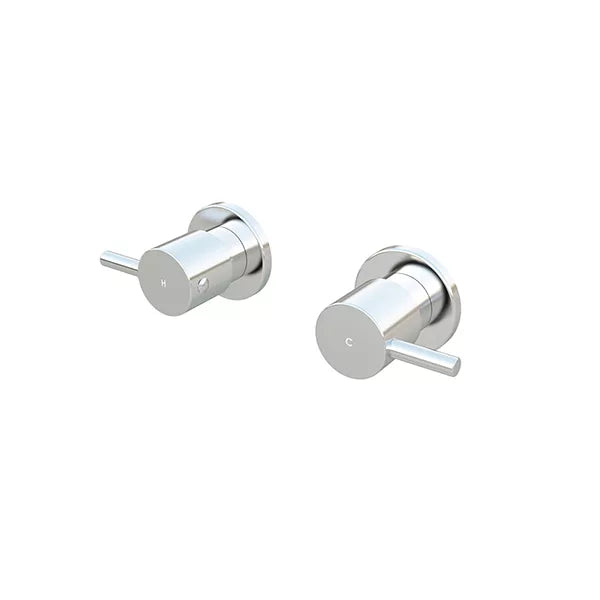 Round - Polished Chrome Quarter Turn Wall Top Assemblies