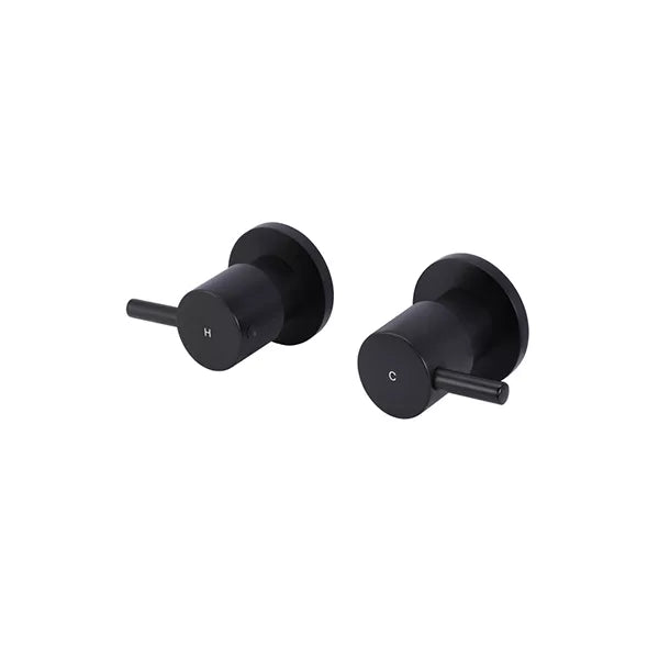 Round - Matte Black Quarter Turn Wall Top Assemblies