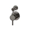 Round - Shadow Gunmetal Wall Mixer w Diverter Finishing Kit