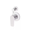Round - Polished Chrome Wall Mixer w Diverter Finishing Kit w Paddle Handle