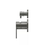 Round - Shadow Gunmetal Wall Mixer w Diverter Finishing Kit w Paddle Handle