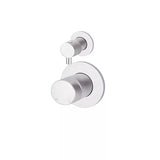 Round - Polished Chrome Wall Mixer w Diverter Finishing Kit w Pinless Handle