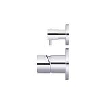 Round - Polished Chrome Wall Mixer w Diverter Finishing Kit w Pinless Handle