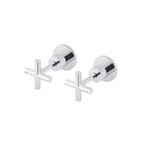 Round - Polished Chrome Cross Handle Jumper Valve Wall Top Assemblies