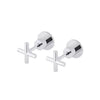 Round - Polished Chrome Cross Handle Jumper Valve Wall Top Assemblies