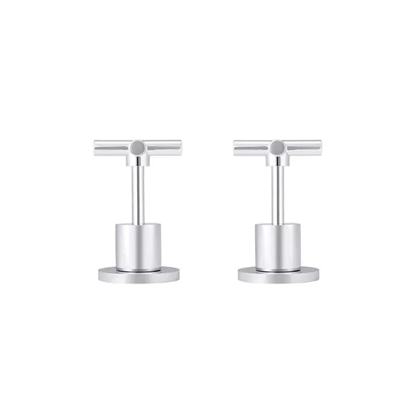 Round - Polished Chrome Cross Handle Jumper Valve Wall Top Assemblies