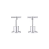 Round - Polished Chrome Cross Handle Jumper Valve Wall Top Assemblies