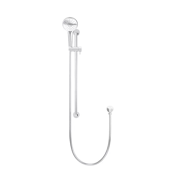 Round - Polished Chrome Three Function Hand Shower on Sliding Rail