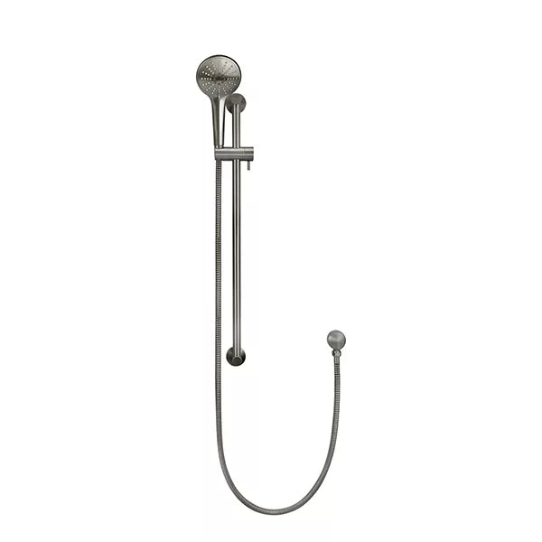 Round - Shadow Gunmetal Three Function Hand Shower on Sliding Rail