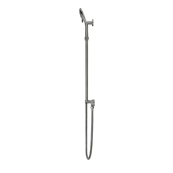 Round - Shadow Gunmetal Three Function Hand Shower on Sliding Rail