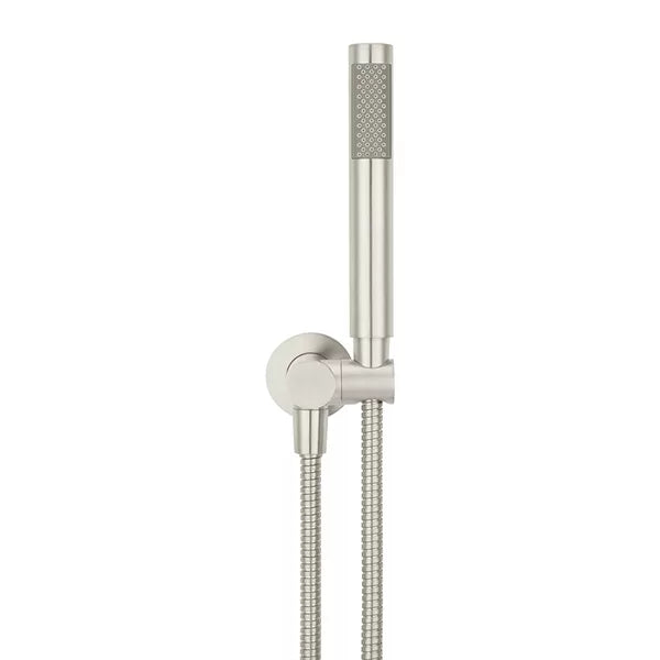 Round - Brushed Nickel Three Function Hand Shower on Swivel Bracket