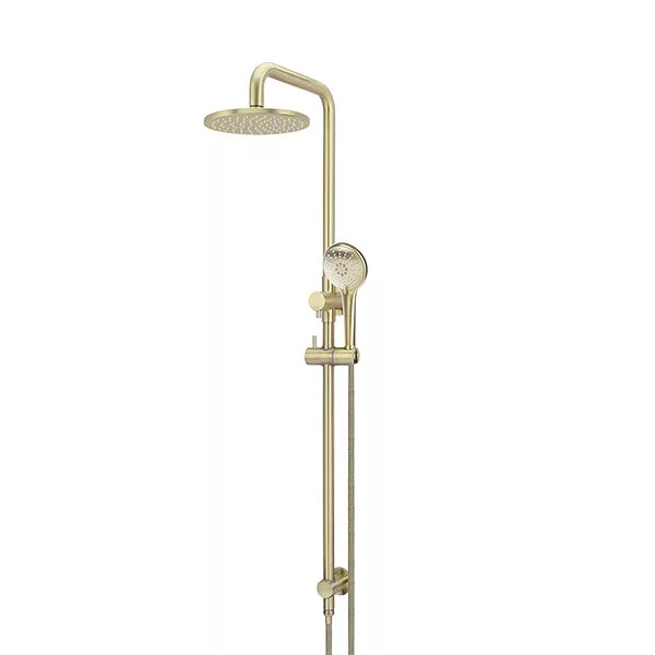 Round - Tiger Bronze Combination Shower Rail w 200mm Rose & Three-Function Hand Shower