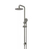Round - Shadow Gunmetal Combination Shower Rail w 200mm Rose & Three-Function Hand Shower