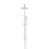 Round - Polished Chrome Combination Shower Rail w 200mm Rose & Single Function Hand Shower