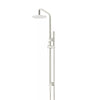 Round - Brushed Nickel Combination Shower Rail w 200mm Rose & Single Function Hand Shower