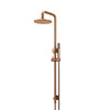 Round - Lustre Bronze Combination Shower Rail w 200mm Rose & Single Function Hand Shower
