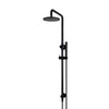 Round - Matte Black Combination Shower Rail w 200mm Rose & Single Function Hand Shower