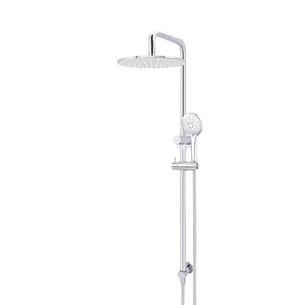 Round - Polished Chrome Combination Shower Rail w 300mm Rose & Three-Function Hand Shower