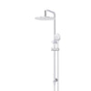 Round - Polished Chrome Combination Shower Rail w 300mm Rose & Three-Function Hand Shower