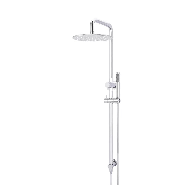 Round - Polished Chrome Combination Shower Rail w 300mm Rose & Single Function Hand Shower