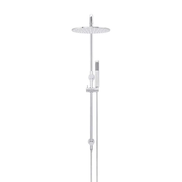 Round - Polished Chrome Combination Shower Rail w 300mm Rose & Single Function Hand Shower