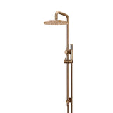 Round - Lustre Bronze Combination Shower Rail w 300mm Rose & Single Function Hand Shower
