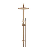 Round - Lustre Bronze Combination Shower Rail w 300mm Rose & Single Function Hand Shower