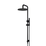 Round - Matte Black Combination Shower Rail w 300mm Rose & Single Function Hand Shower