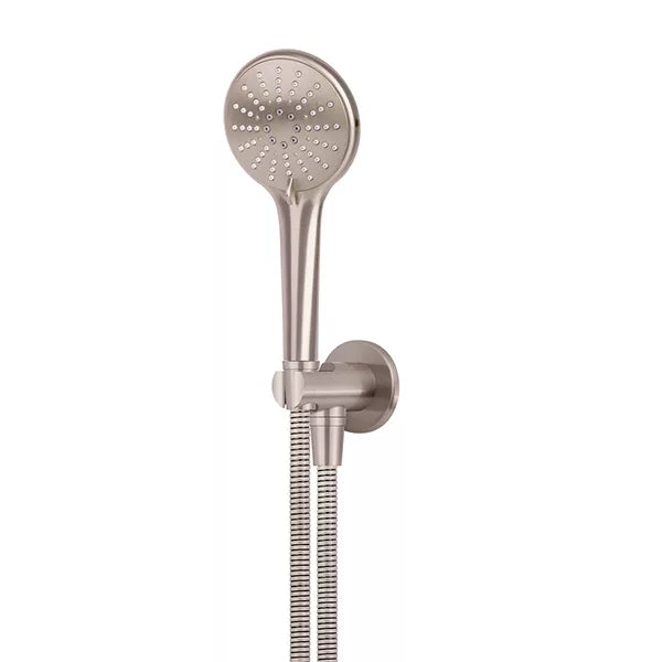 Round - Champagne Three Function Hand Shower on Fixed Bracket