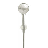 Round - Brushed Nickel Three Function Hand Shower on Fixed Bracket