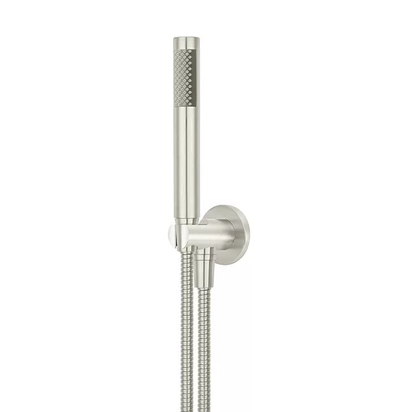 Round - Brushed Nickel Hand Shower on Fixed Bracket